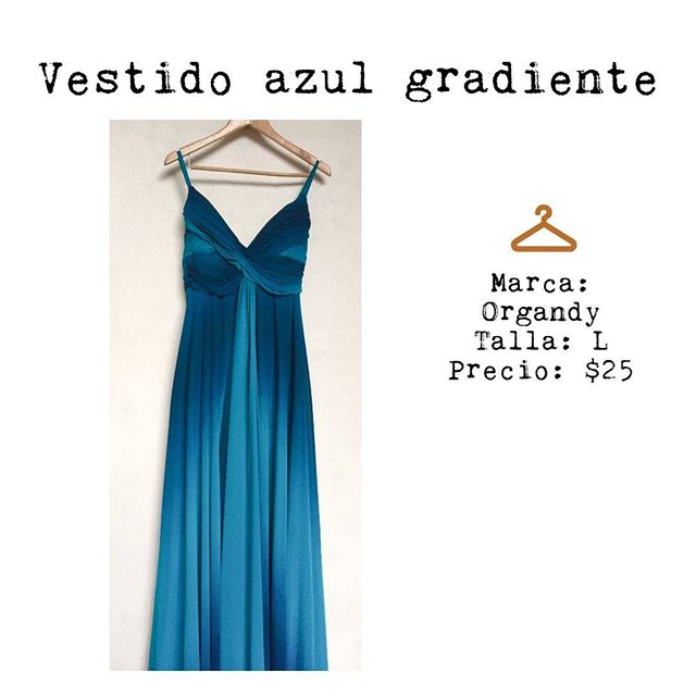 Vestido largo azul gradiente talla L, (ajustable en cintura de medium a large) tiene también tirantes ajustables al escote deseado.

#preloveddress #preloved #secondhand